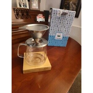 Btat Pour Over Coffee Maker Set Double Wall Glass 16 Oz New Open Box